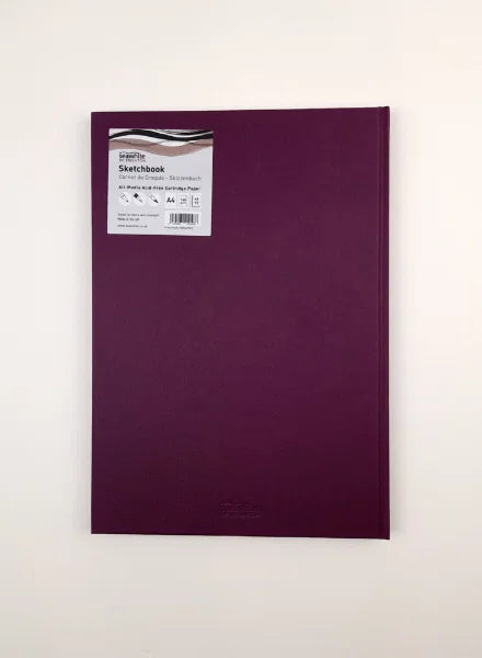SEAWHITE OF BRIGHTON Cloth Plum Hardcover Sketchbook - 140gsm (Sized) - 140 Pages - A4