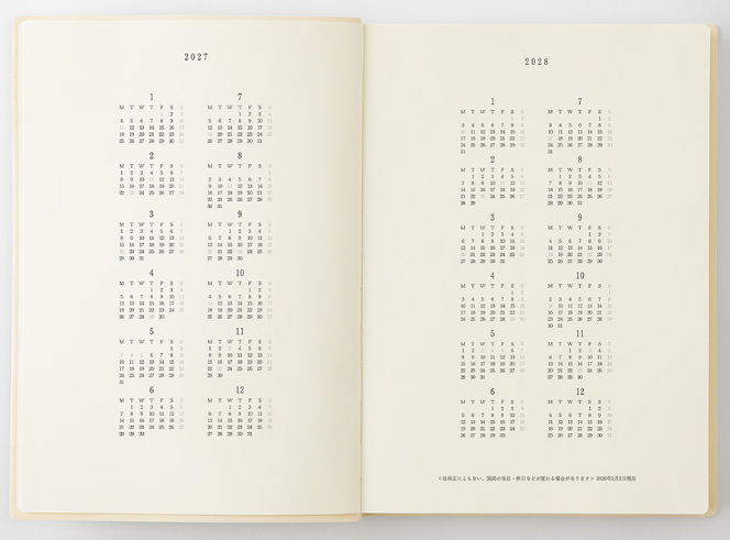 2027 MIDORI - Daily Diary Planner - Soft Cover - Medium (A5)
