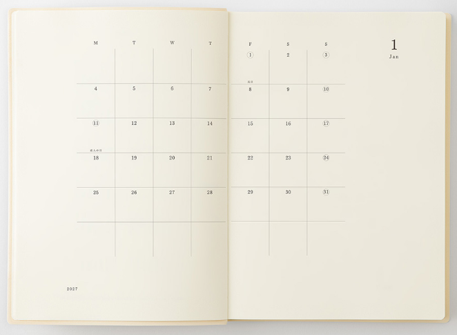 2027 MIDORI - Daily Diary Planner - Soft Cover - Medium (A5)