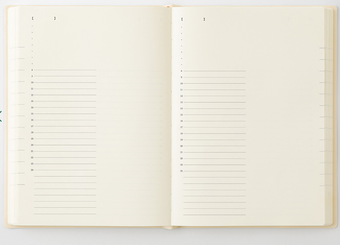 2027 MIDORI - Daily Diary Planner - Soft Cover - Medium (A5)