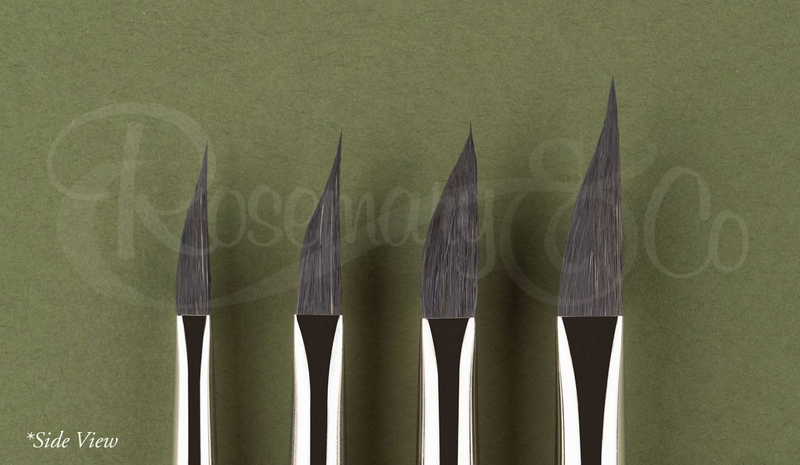 ROSEMARY & CO Brushes - Series 40 - Triangular (Pyramidal) Brush - Short Handle - Various Sizes