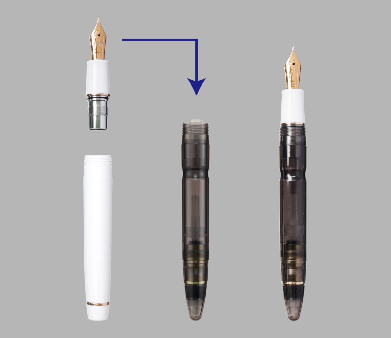 SAILOR 1911 Realo (18K gold nib) - Piston Filling - Demonstrator - Black
