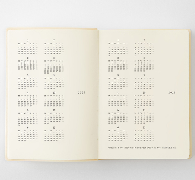 2027 MIDORI - Daily Diary Planner - Soft Cover - Pocket (A6)
