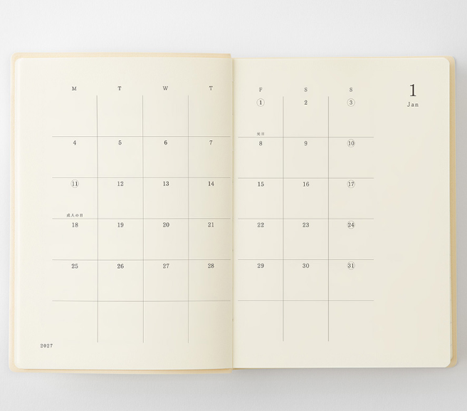 2027 MIDORI - Daily Diary Planner - Soft Cover - Pocket (A6)