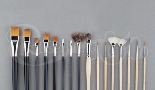 ROSEMARY & CO Set 45 for all Mediums - Landscape - Short Handle (16 Brushes)