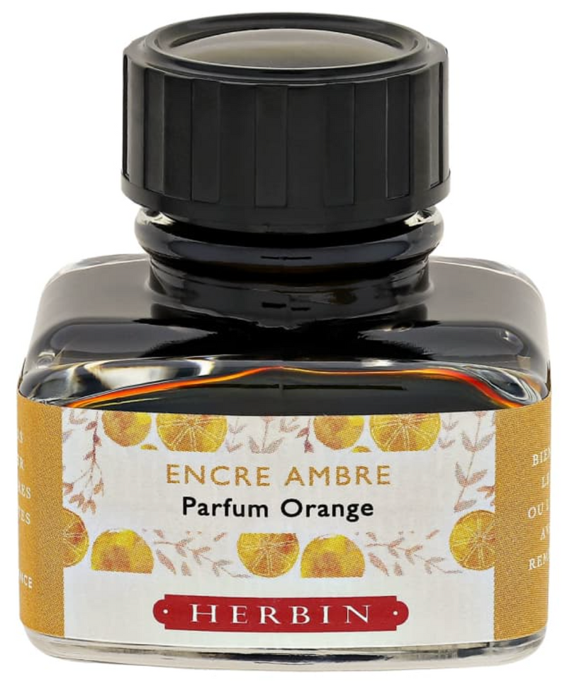 HERBIN Scented Fountain Pen Ink - 30mL (with pen rest) - Encre Ambre with Orange Scent