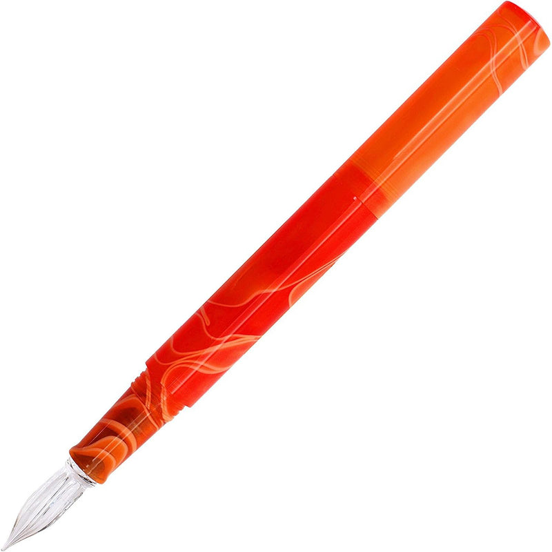 TERANISHI Guitar Dip Pen with Cap - Glass Nib - Cosmo Orange