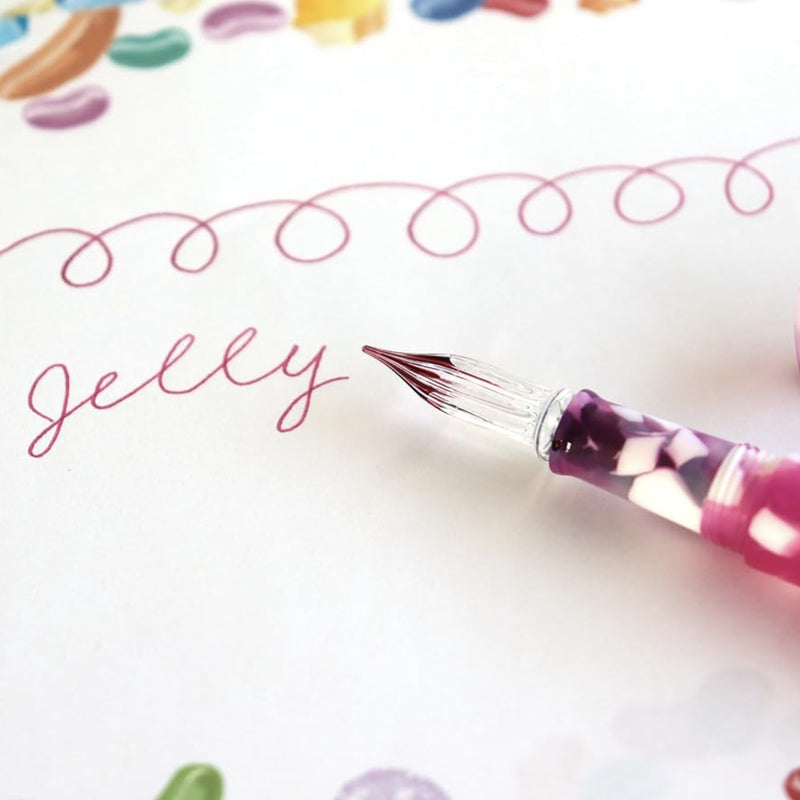 TERANISHI Guitar Dip Pen with Cap - Glass Nib - Jelly Blue