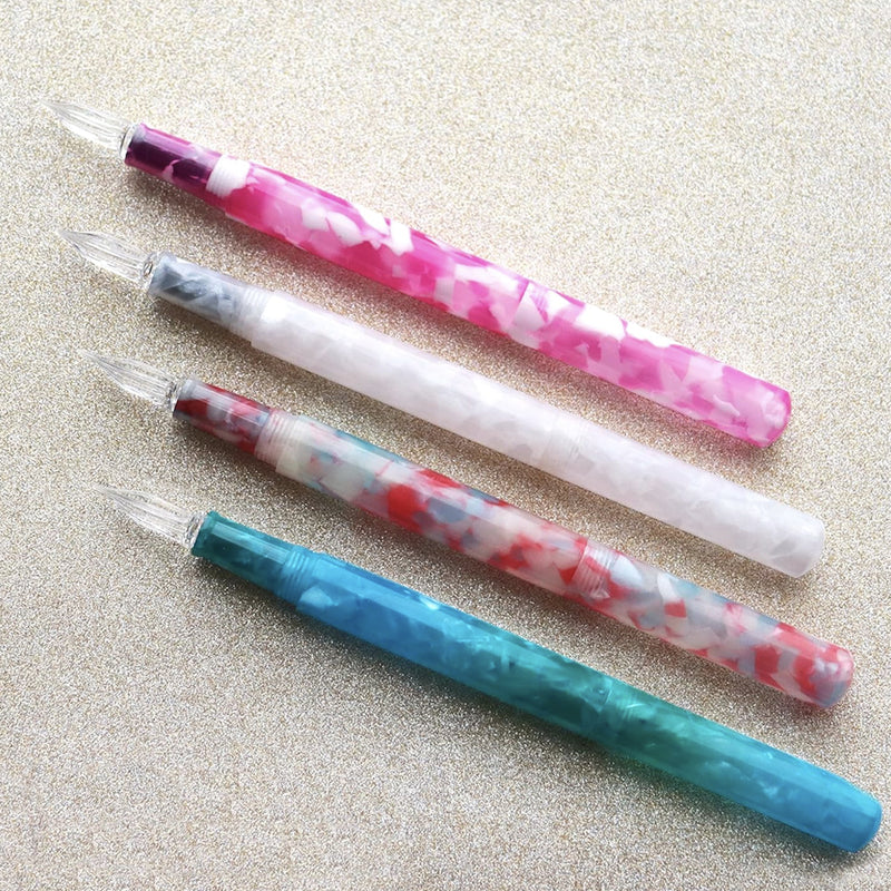 TERANISHI Guitar Dip Pen with Cap - Glass Nib - Jelly Blue