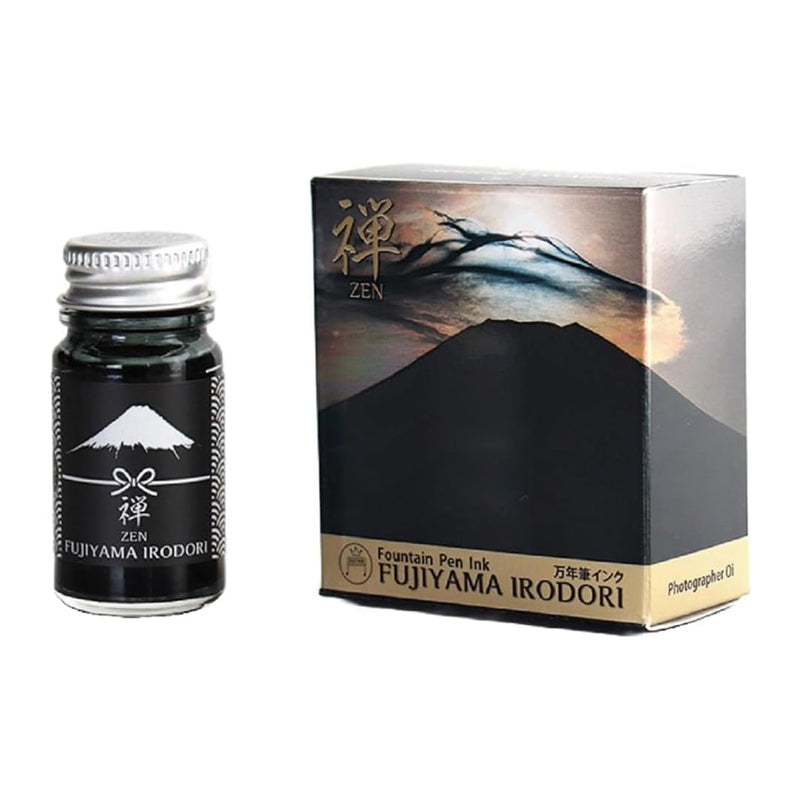 TERANISHI Fujiyama Irodori Fountain Pen Ink - 12mL - Zen (Black)