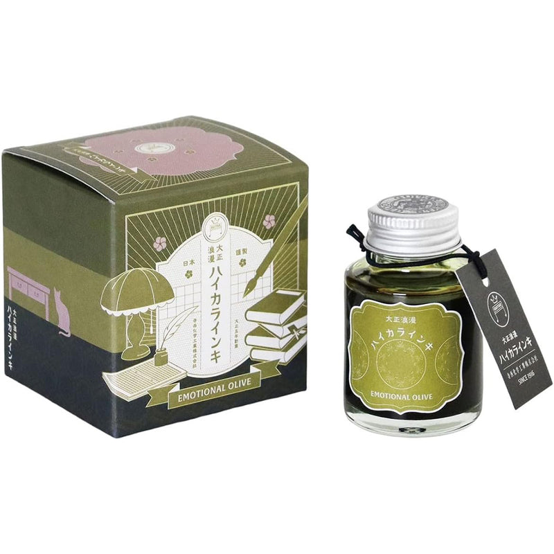 TERANISHI Haikara Fountain Pen Ink - 40mL - Emotional Olive
