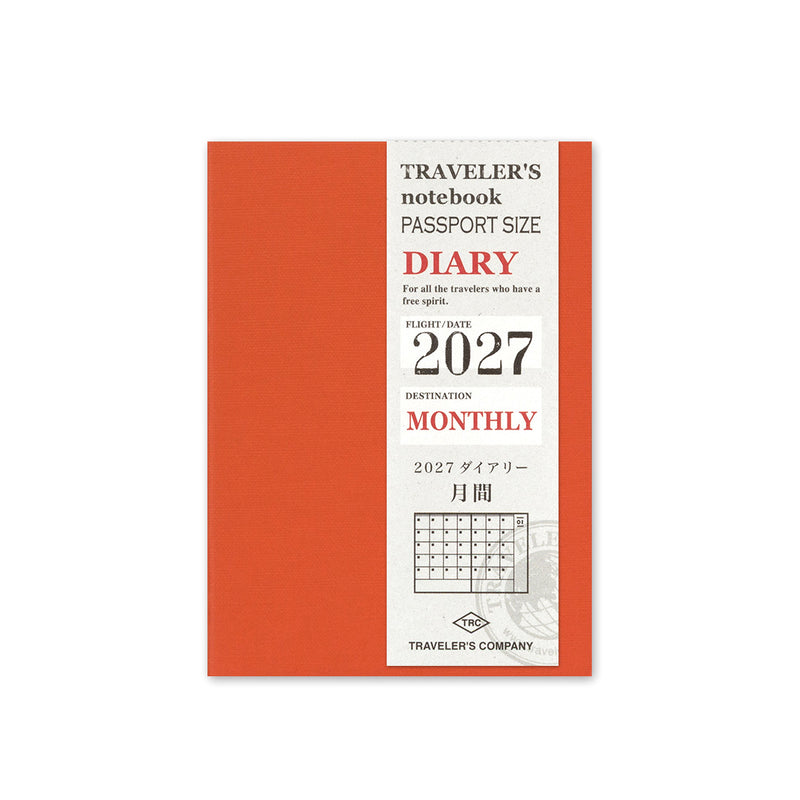 2027 Traveler's Company - Diary Insert - Passport Size - Monthly Planner