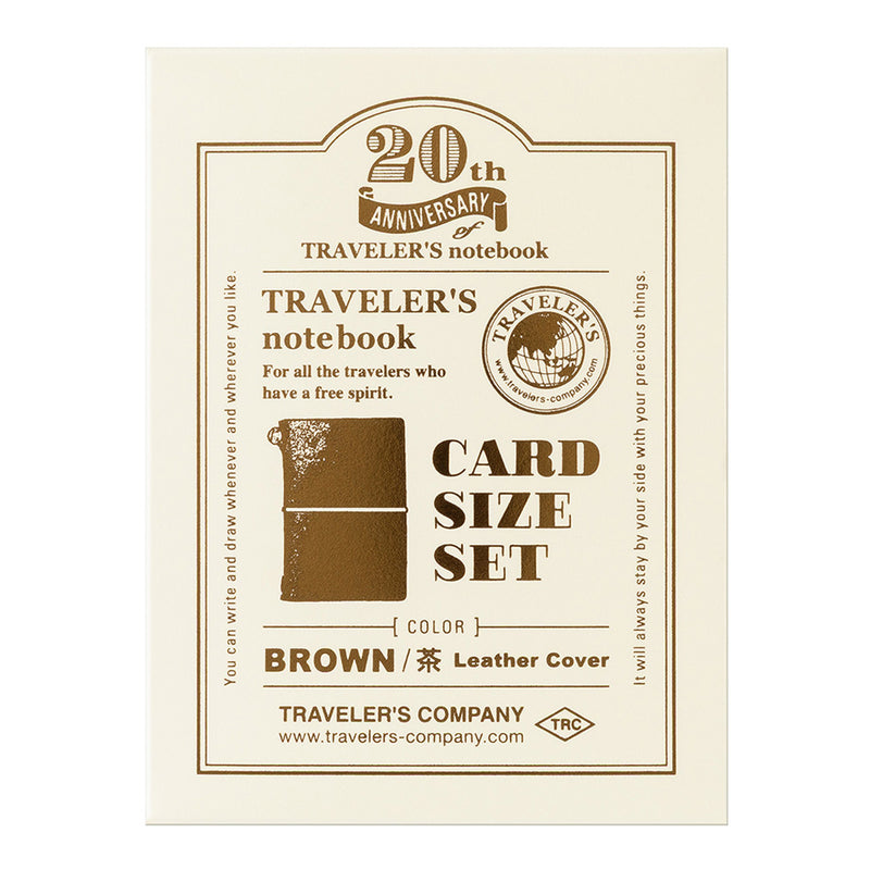 Traveler's Company Leather Notebook - Card Size Starter Kit - Brown