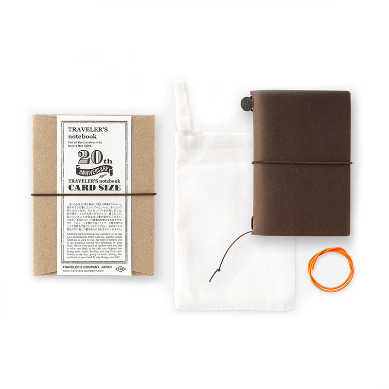 Traveler's Company Leather Notebook - Card Size Starter Kit - Brown