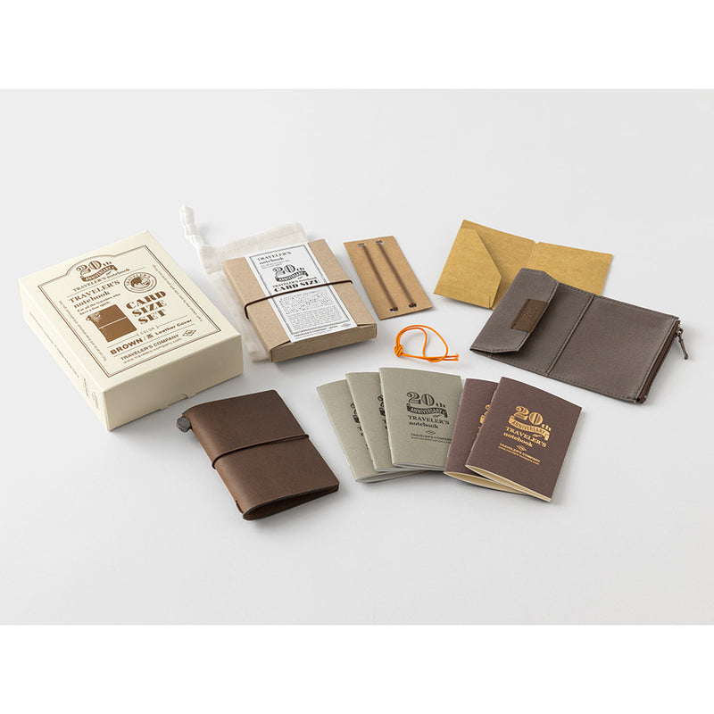 Traveler's Company Leather Notebook - Card Size Starter Kit - Brown