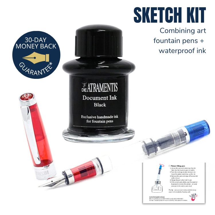 TWSBI Diamond Sketch Kit - Red/Blue Fine & DA Doc Ink