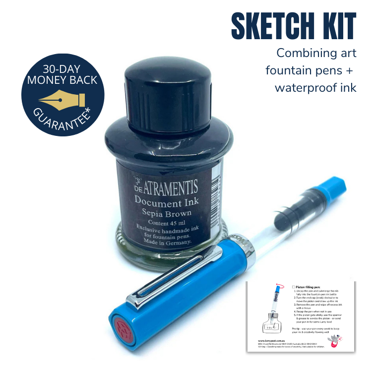 TWSBI Eco Sketch Kit - Cerulean Blue Fine Nib & DA Doc Ink