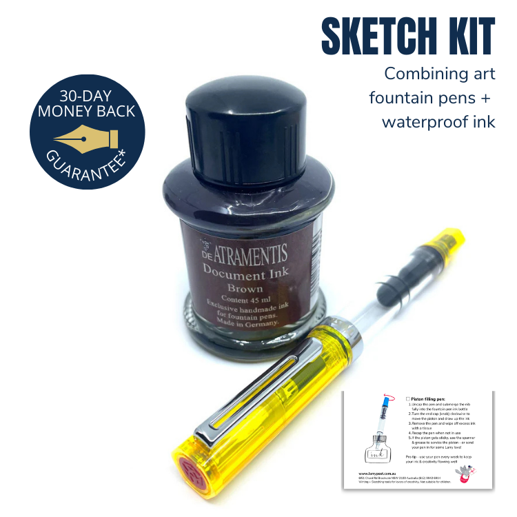 TWSBI Eco Sketch Kit - Transparent Yellow Fine Nib & DA Doc Ink