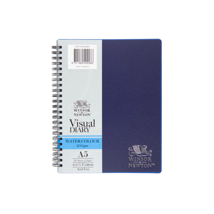 WINSOR & NEWTON Watercolour Spiral Sketchbook - 200gsm - 100% Cotton - Cold Press - 40 pages - A5 Portrait