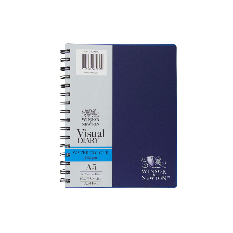 WINSOR & NEWTON Watercolour Spiral Sketchbook - 300gsm - 100% Cotton - Cold Press - 40 pages - A5 Portrait
