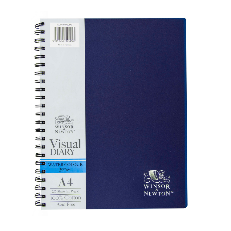 WINSOR & NEWTON Watercolour Spiral Sketchbook - 300gsm - 100% Cotton - Cold Press - 40 pages - A4 Portrait