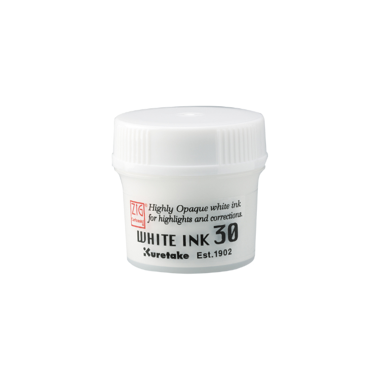 ZIG KURETAKE Cartoonist White Ink (Water-based Pigment) - 30g