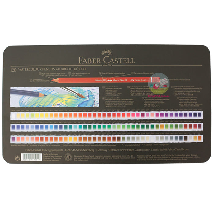 FABER-CASTELL Albrecht Durer Artists Watercolour Pencils - 3 Layer Tin of 120