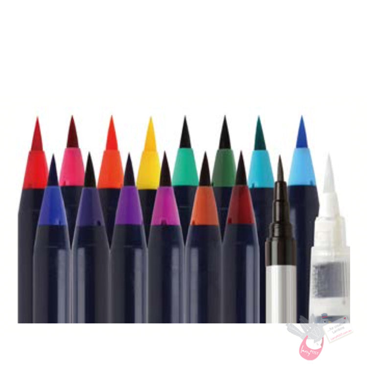 AKASHIYA SAI Watercolour Brush Marker - Vivid Colours - Set 15