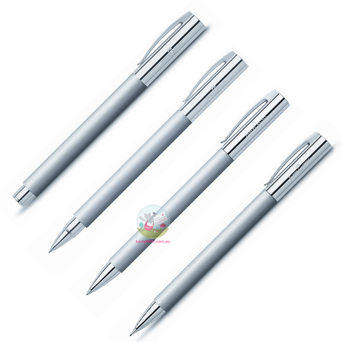 FABER-CASTELL Ambition - Brushed Stainless Steel - Fountain Pen (includes converter) - Medium Nib
