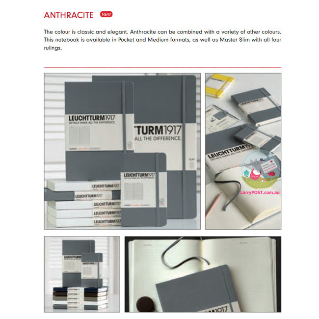 LEUCHTTURM1917 Classic Hard Cover - Medium (A5) - Dotted - Anthracite (Grey)