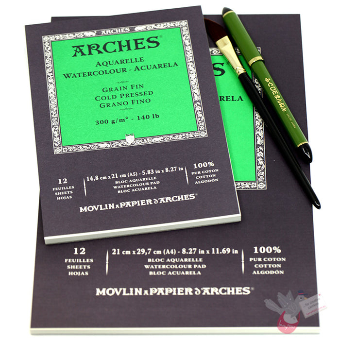 ARCHES Watercolour Pad (Cold Pressed) 300g - 12 Sheets - A5
