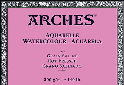 ARCHES Watercolour Block (Smooth) 300g - 20 Sheets - glued on all 4 edges