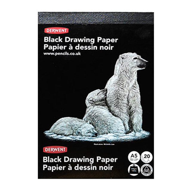 DALER-ROWNEY Ebony Black Drawing Paper 180gsm - Spiral Sketchbook - 6 x 6"