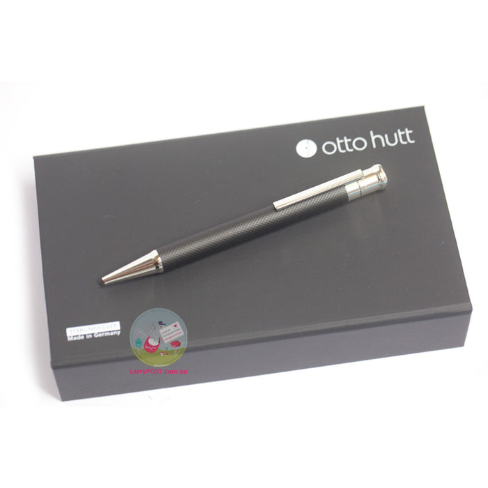 OTTO HUTT Design 04 - Mechanical Pencil 0.7mm - Squared Guilloche and Sterling Silver - Black