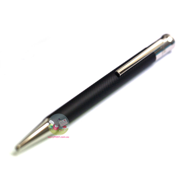 OTTO HUTT Design 04 - Mechanical Pencil 0.7mm - Squared Guilloche and Sterling Silver - Black