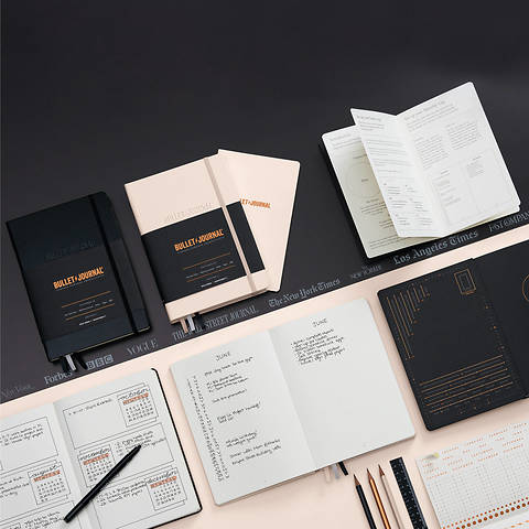 LEUCHTTURM1917 Bullet Journal Edition 2 - 120gsm Paper - Medium (A5) - Dotted - Black