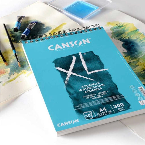 CANSON XL Aquarelle Watercolour Spiral Pad (Cold Press, 300gsm) - A4 