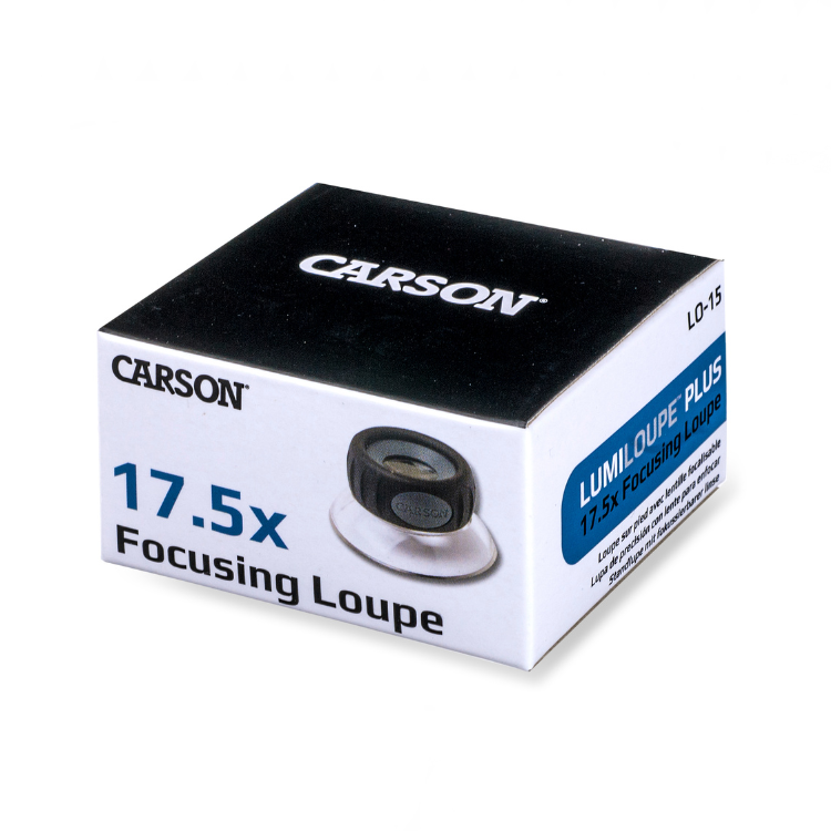 CARSON LumiLoupe Plus 17.5x Focusable Loupe - Plastic Lenses (includes Tuning tips sheet)