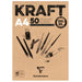 CLAIREFONTAINE Kraft Pad (90gsm) - A4 - 100 Sheets - Ribbed Kraft