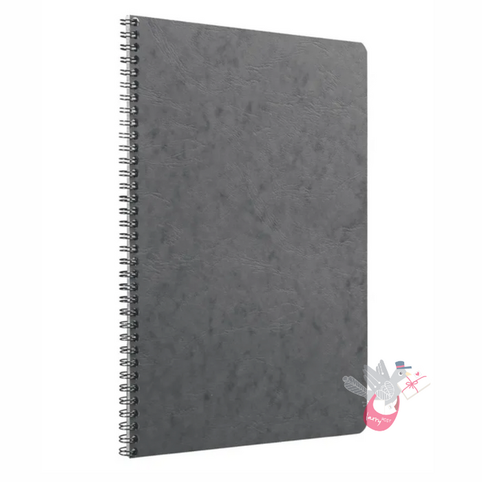 CLAIREFONTAINE Spiral Pad (90gsm) - Grey - A4 - Ruled (with Margin)