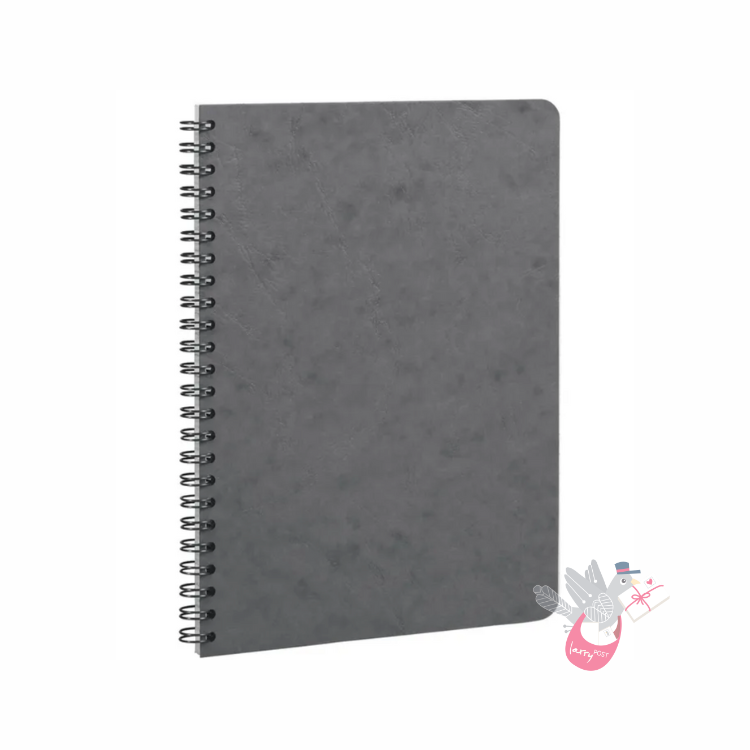 CLAIREFONTAINE Spiral Pad (90gsm) - Grey - A5 - Ruled (with Margin)