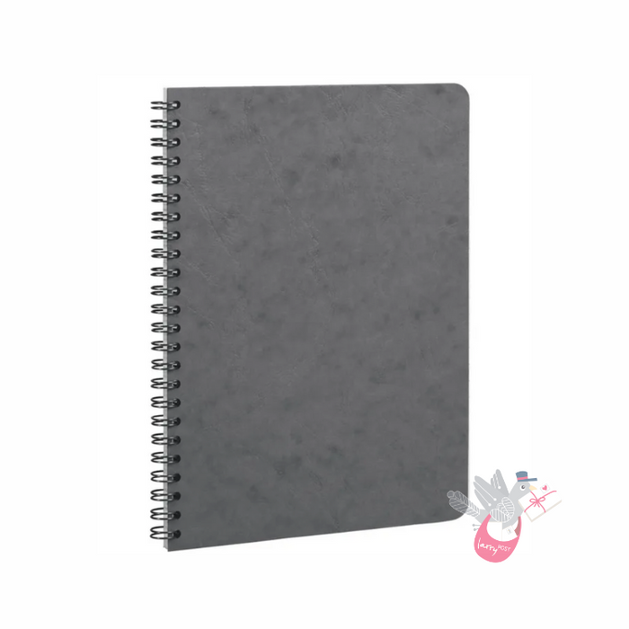 CLAIREFONTAINE Spiral Pad (90gsm) - Grey - A5 - Ruled (with Margin)