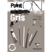 CLAIREFONTAINE Paint'On Mixed Media Pad (250gsm) - A4 - 30 Sheets - Grey