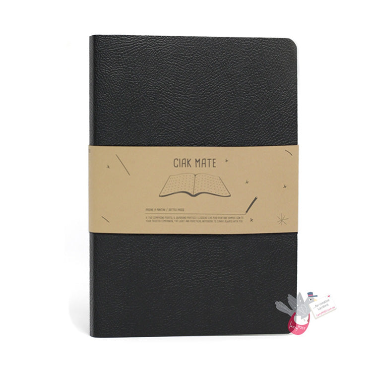 CIAK Mate Soft Cover Notebook - Medium (B6) - Dot Grid Pages - Black
