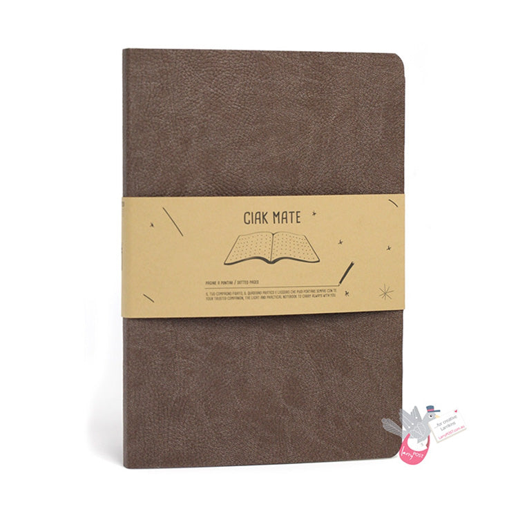 CIAK Mate Soft Cover Notebook - Medium (B6) - Dot Grid Pages - Milk Chocolate