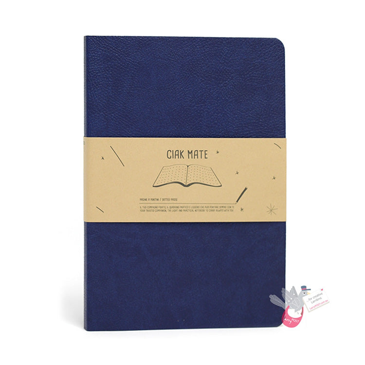 CIAK Mate Soft Cover Notebook - Medium (B6) - Dot Grid Pages - Navy Blue