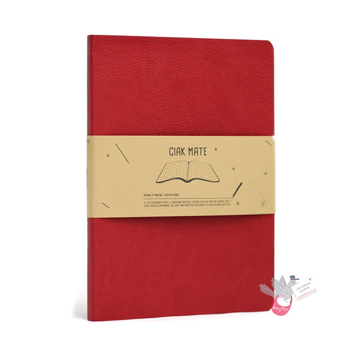 CIAK Mate Soft Cover Notebook - Medium (B6) - Dot Grid Pages - Red
