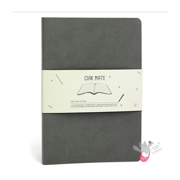 CIAK Mate Soft Cover Notebook - Medium (B6) - Ruled Pages - Anthracite
