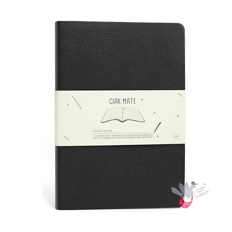 CIAK Mate Soft Cover Notebook - Medium (B6) - Ruled Pages - Black