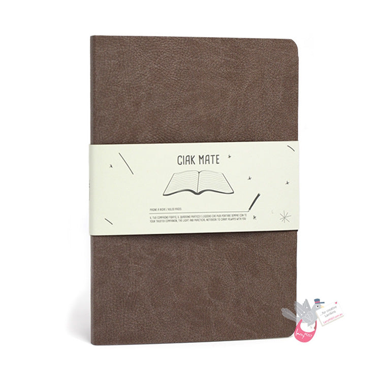 CIAK Mate Soft Cover Notebook - Medium (B6) - Ruled Pages - Milk Chocolate